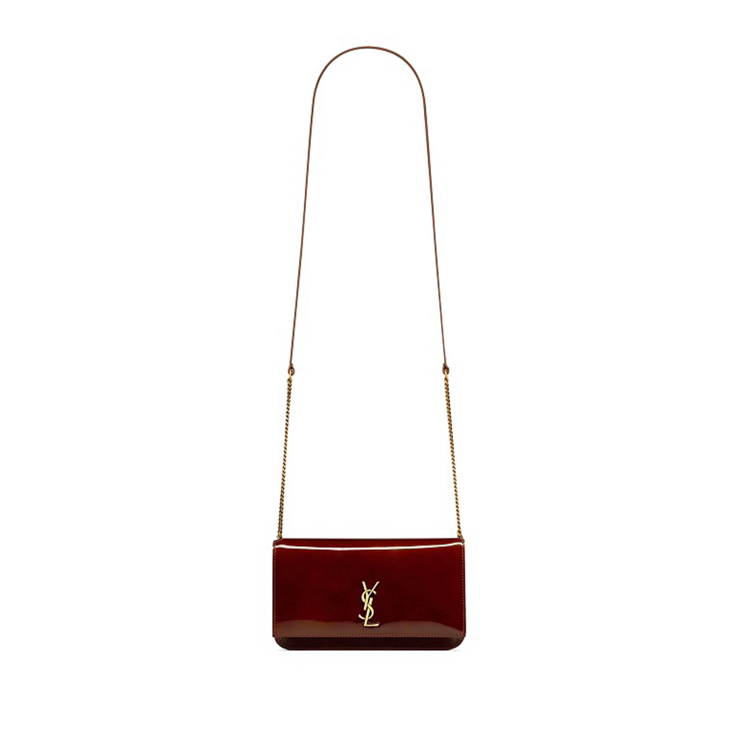 YSL MONOGRAM PHONE HOLDER WITH STRAP IN SMOOTH LEATHER 635095271749 (18*11*2cm)